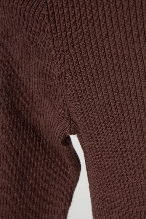 MUJI niebanalny mięciutki sweter bawełna wełna czekoladowy brąz S