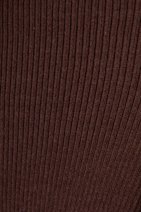 MUJI niebanalny mięciutki sweter bawełna wełna czekoladowy brąz S