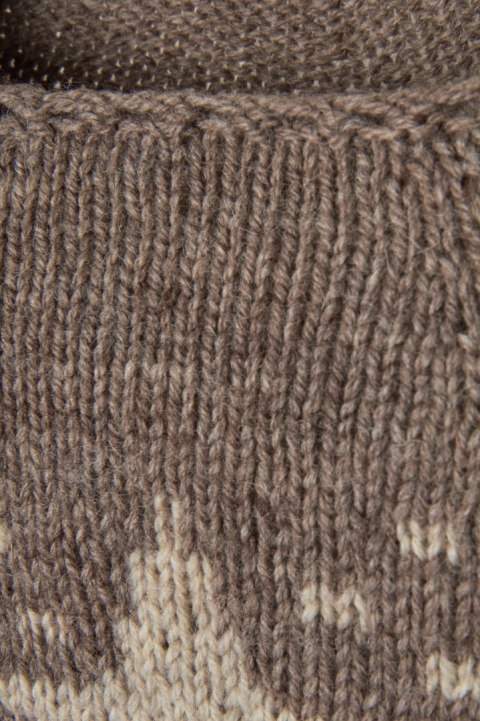 Nietuzinkowy bezszwowy sweter w gwiazdki wełna rękodzieło hand made S