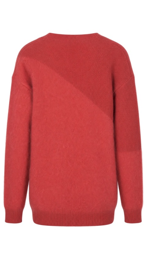 PINKO włoski sweter kardigan puszysta angora wełna koralowy kolor S