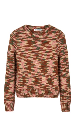 RODEBJER luksusowy mięciutki sweter bawełna nylon kamuflażowy melanż XS
