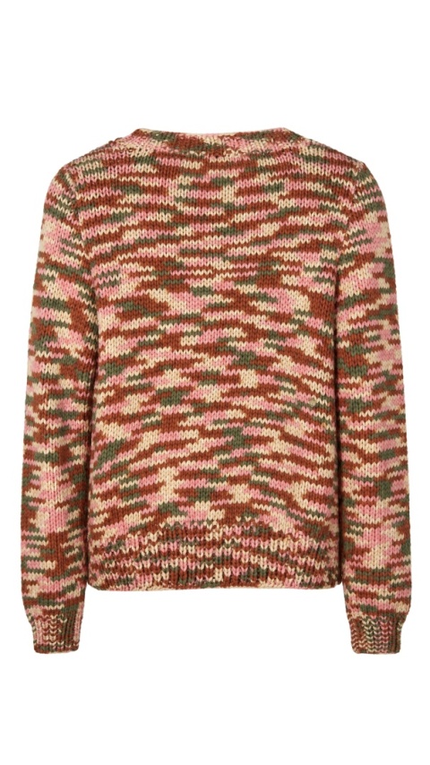 RODEBJER luksusowy mięciutki sweter bawełna nylon kamuflażowy melanż XS