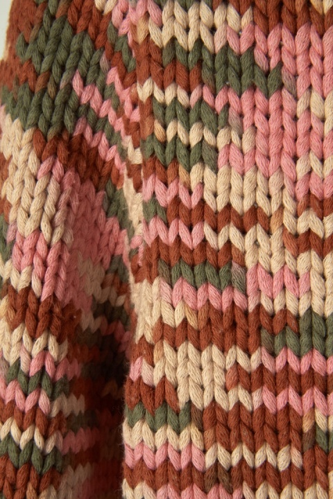 RODEBJER luksusowy mięciutki sweter bawełna nylon kamuflażowy melanż XS