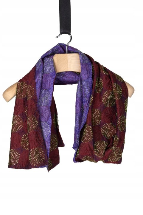 Śliczny dwustronny indyjski podwójny szal silk haft kantha ręcznie tkany