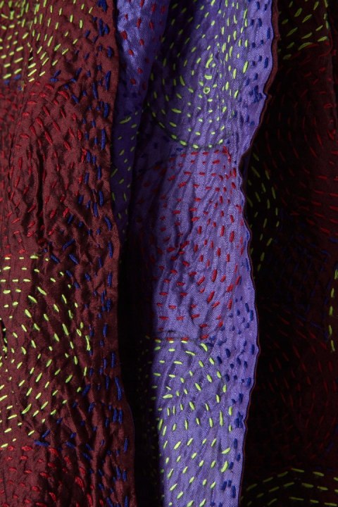 Śliczny dwustronny indyjski podwójny szal silk haft kantha ręcznie tkany