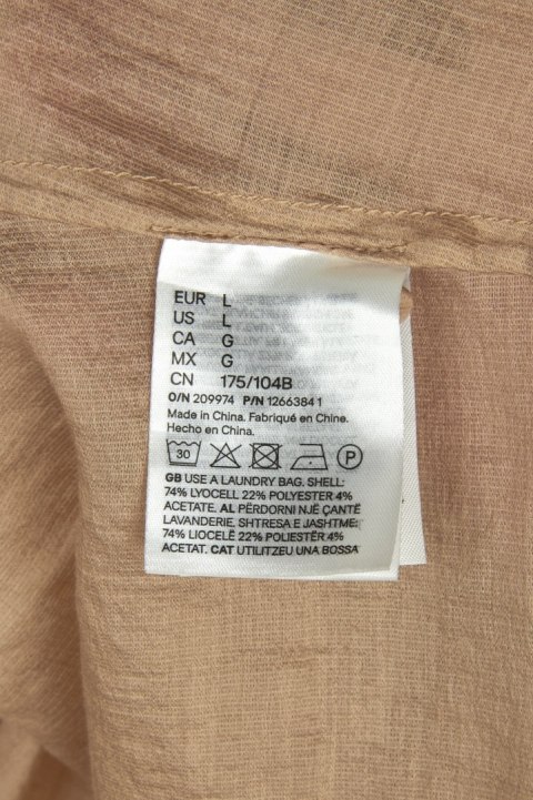 THE WHITE LOTUS H&M fenomenalna bluzka połyskujący chłodny lyocell beż L/XL