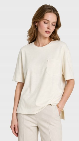 WEEKEND MAXMARA luksusowa bluzka mięsista bawełna kolor cream oversize S/M