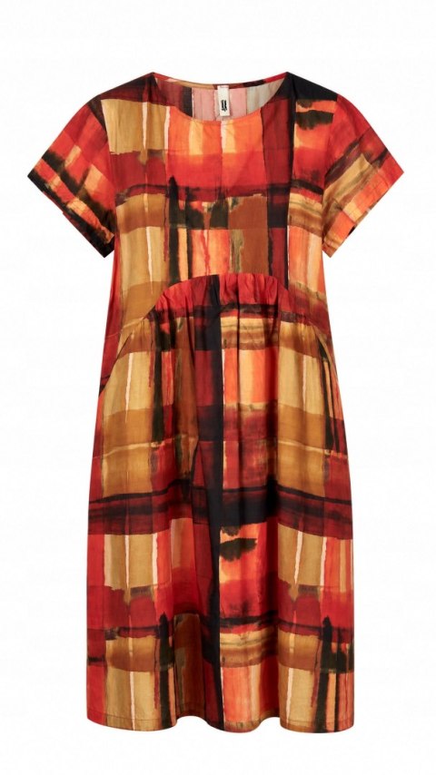 WENDY TRENDY włoska kolorowa sukienka z kieszeniami bawełna luźny krój L/XL