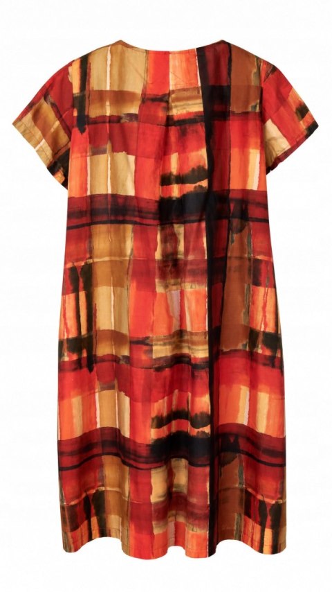WENDY TRENDY włoska kolorowa sukienka z kieszeniami bawełna luźny krój L/XL
