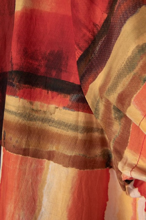 WENDY TRENDY włoska kolorowa sukienka z kieszeniami bawełna luźny krój L/XL