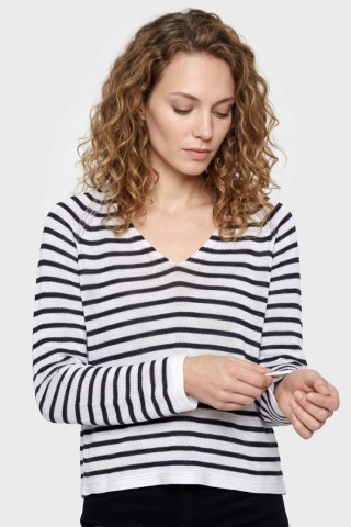 WHITE LABEL wyjątkowy sweter szlachetny len marynarski styl 38