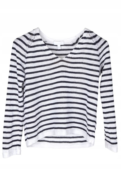 WHITE LABEL wyjątkowy sweter szlachetny len marynarski styl 38