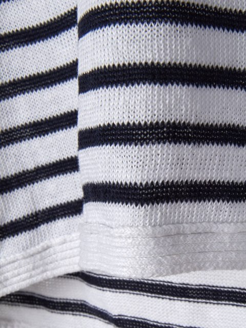 WHITE LABEL wyjątkowy sweter szlachetny len marynarski styl 38