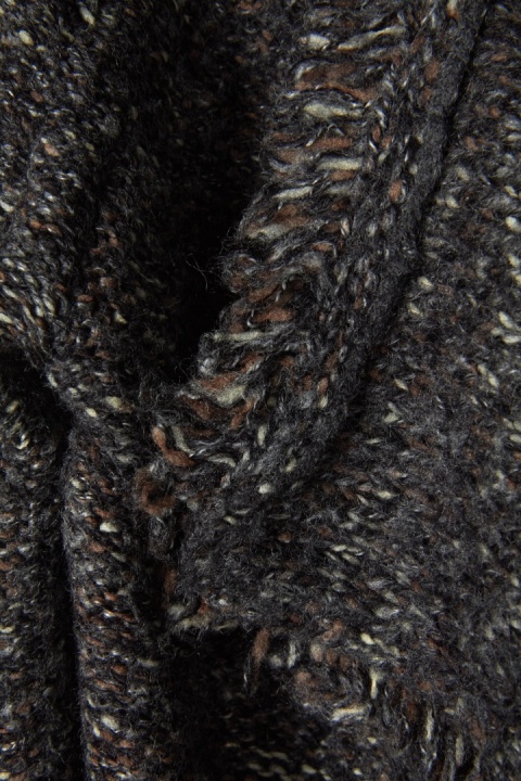 360 SWEATER - śliczny sweter narzutka melanż z frędzlami - M