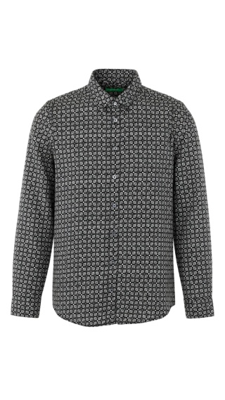 BENETTON niespotykana bluzka monochromatyczna geometryczny wzór bawełna XS