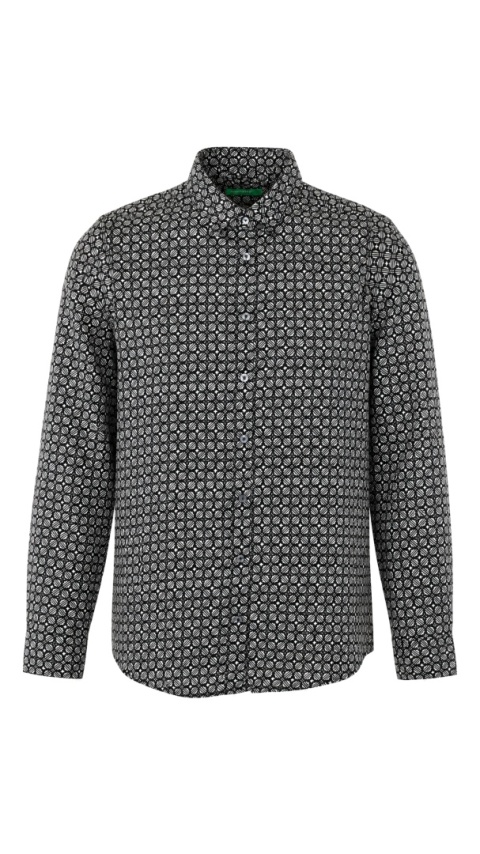 BENETTON niespotykana bluzka monochromatyczna geometryczny wzór bawełna XS