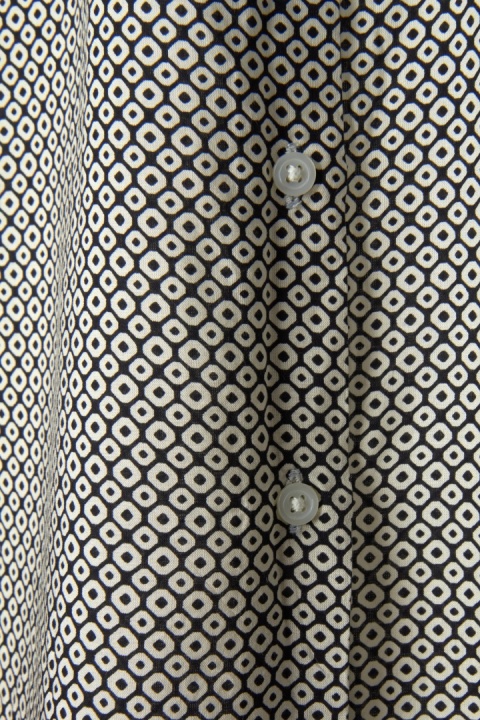BENETTON - śliczna bluzka koszulowa ciekawy wzór monochromatyczna S
