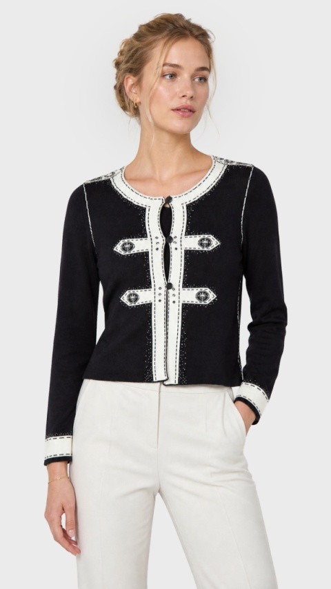 BETTY BARCLAY - wyszukany sweter dwustronny jak kameleon bawełna - S