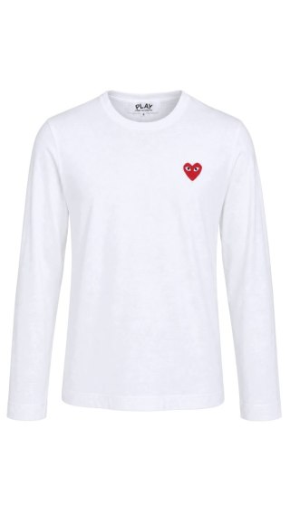 COMME DES GARCONS PLAY mięciutka biała bluzka bawełna z serduszkiem S