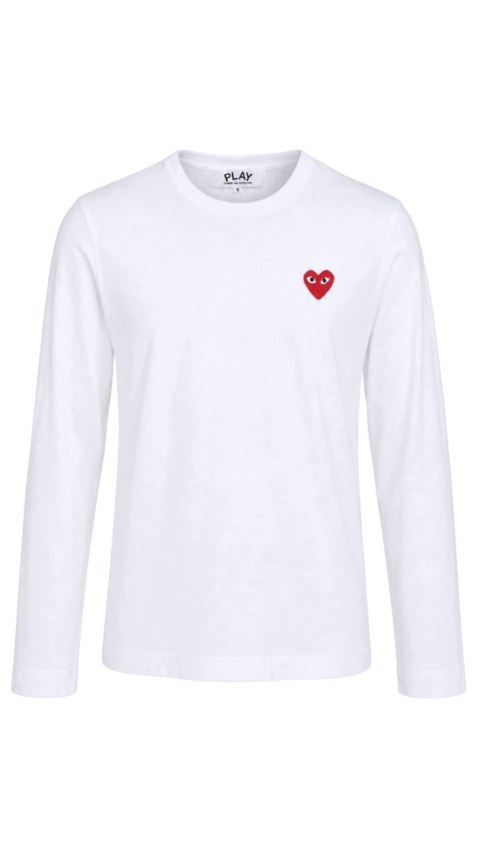 COMME DES GARCONS PLAY mięciutka biała bluzka bawełna z serduszkiem S