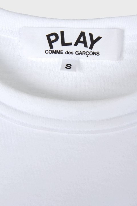 COMME DES GARCONS PLAY mięciutka biała bluzka bawełna z serduszkiem S