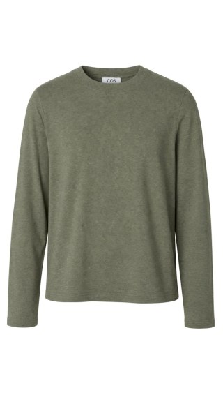 COS fantastyczna bluzka bluza oliwkowozielony melanż bawełna S/M