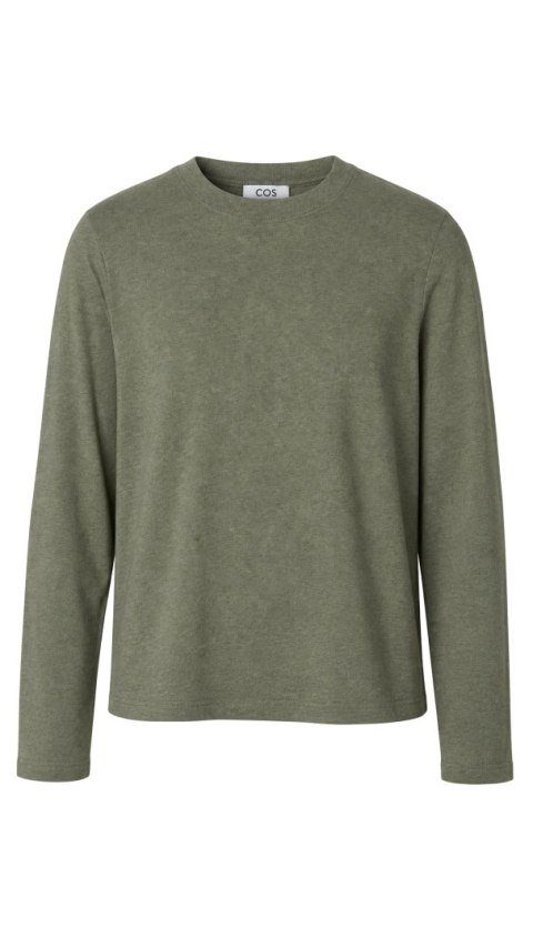 COS fantastyczna bluzka bluza oliwkowozielony melanż bawełna S/M