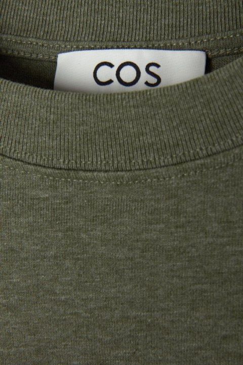 COS fantastyczna bluzka bluza oliwkowozielony melanż bawełna S/M