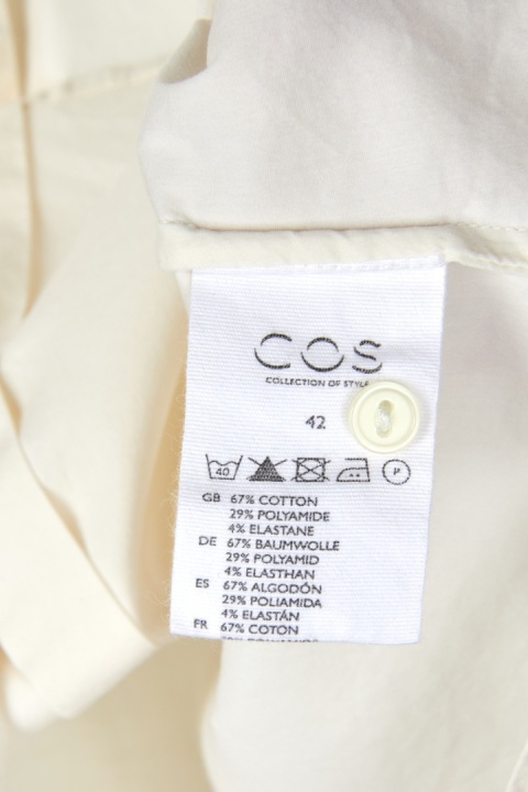 COS - zawsze modna bluzka pastelowy beż bawełna elastan 38