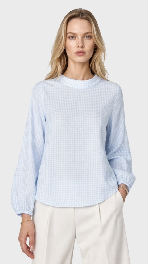 ESSENTIEL ANTWERP bluzka oversize z kokardą wiskoza fakturowana S/M