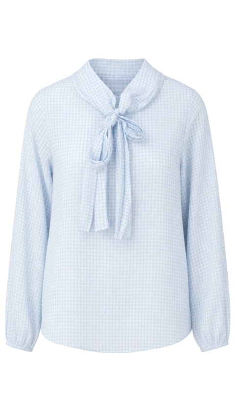 ESSENTIEL ANTWERP bluzka oversize z kokardą wiskoza fakturowana S/M