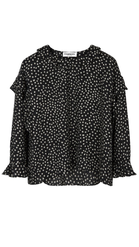 ESSENTIEL ANTWERP wyjątkowa bluzka oversize falbany gwiazdki M/L
