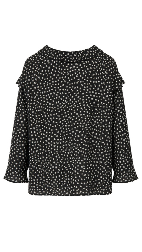 ESSENTIEL ANTWERP wyjątkowa bluzka oversize falbany gwiazdki M/L