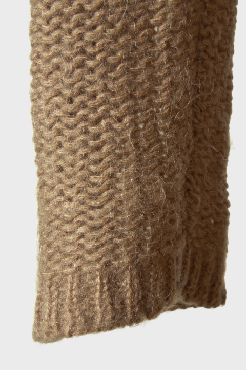 HUMANOID - holenderski długi sweter kardigan kolor camel - S