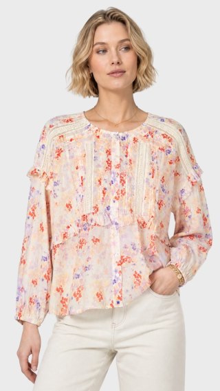 INDISKA fenomenalna bluzka koszulowa bawełna pastelowe kolory oversize XL