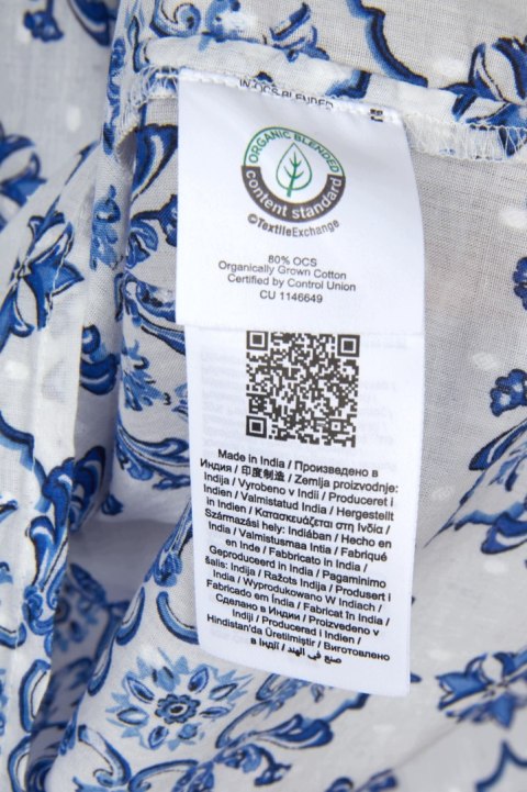 INDISKA fenomenalna bluzka koszulowa bawełna piękny wzór L/XL