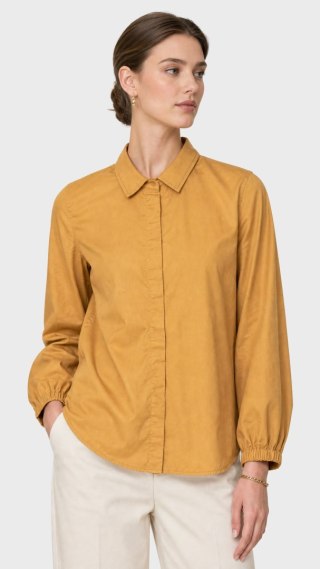 INTREND (MAX MARA) włoska bluzka koszulowa bawełna musztardowy kolor 40