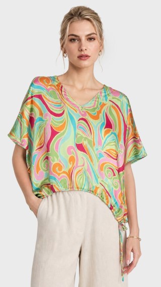 LIEBLINGSSTÜCK wielobarwna bluzka połyskująca wiskoza oversize M/L