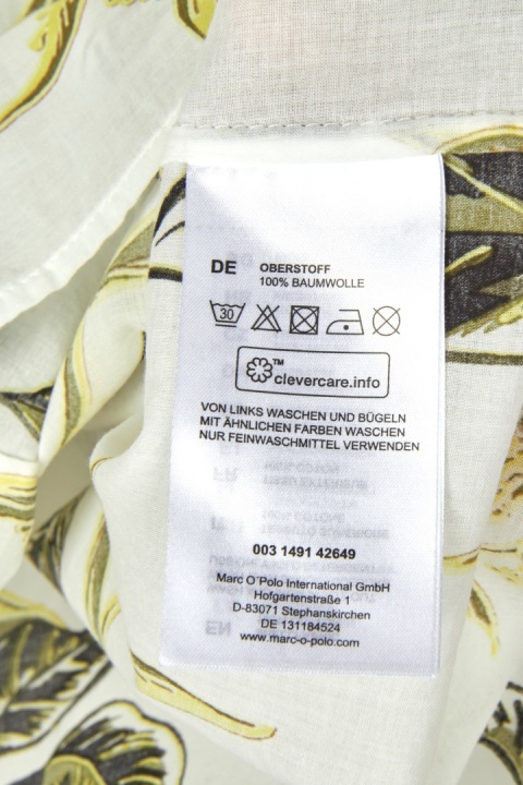 MARC O'POLO - delikatna bluzka koszulowa roślinne wzory bawełna 38