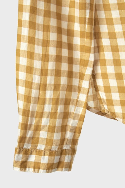 MARC O'POLO niebanalna bluzka koszulowa w kratkę musztardowy kolor 34 XS