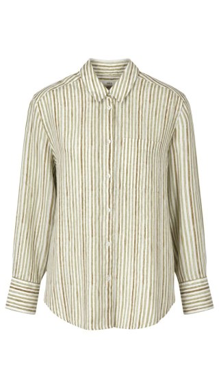 MARKS&SPENCER bluzka koszulowa mięciutki len oversize bright sage M/L