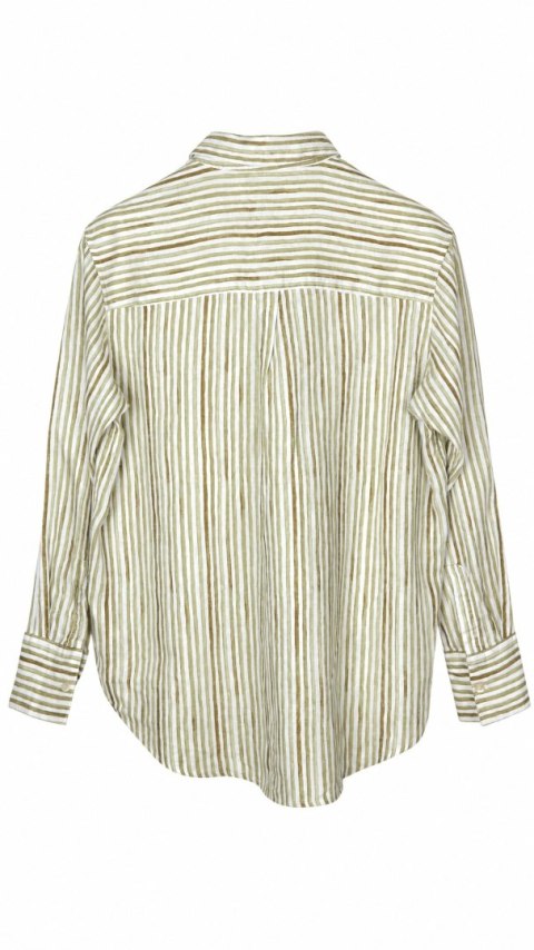 MARKS&SPENCER bluzka koszulowa mięciutki len oversize bright sage M/L