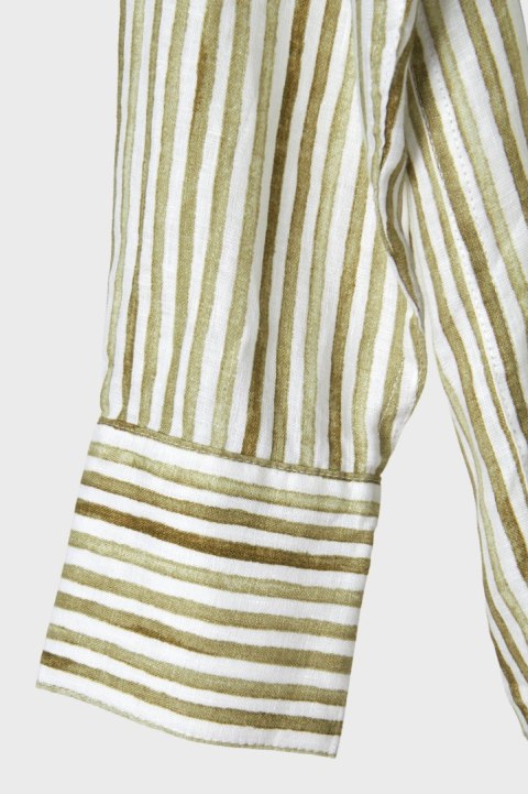 MARKS&SPENCER bluzka koszulowa mięciutki len oversize bright sage M/L