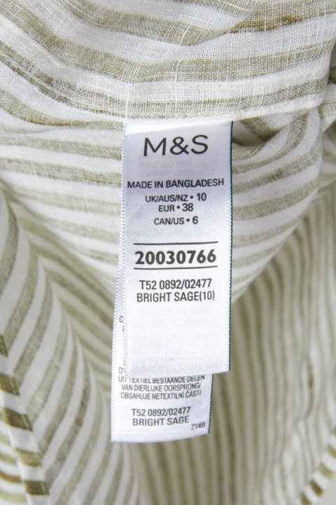 MARKS&SPENCER bluzka koszulowa mięciutki len oversize bright sage M/L