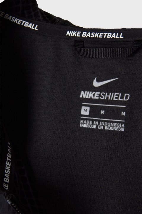 NIKE SHIELD lekka kurtka wiatrówka z kapturem czerń mięciutki aksamit M
