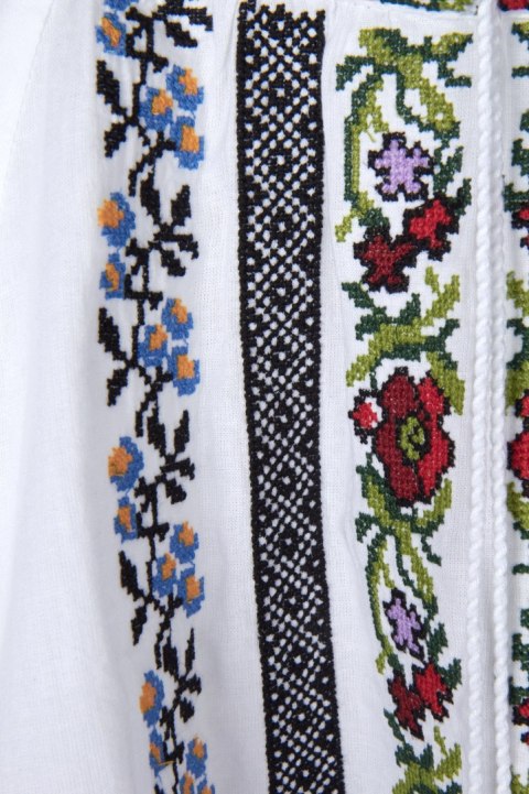 RODY'S FOREVER wyjątkowa bluzka koszulowa bawełna haft krzyżykowy L/XL