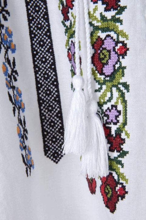 RODY'S FOREVER wyjątkowa bluzka koszulowa bawełna haft krzyżykowy L/XL