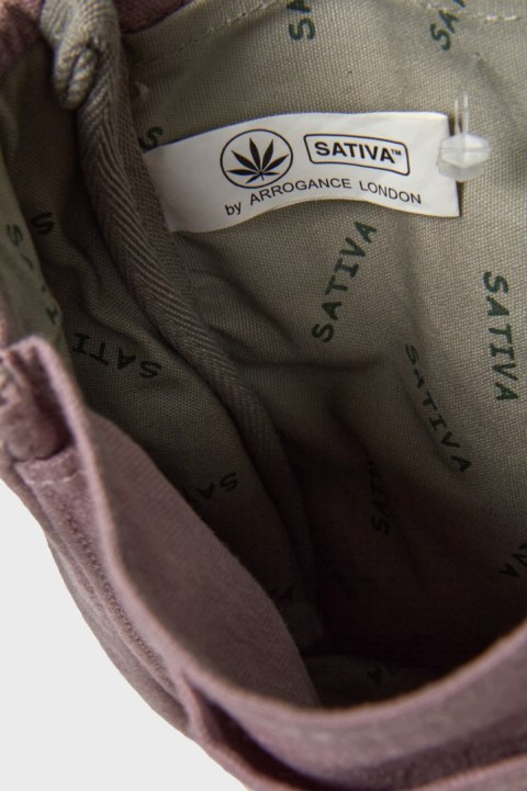 SATIVA nietuzinkowa torebka na ramię pastelowy róż konopie bawełna hemp