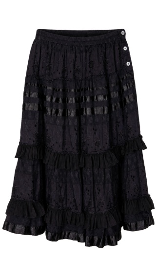 SCHIAPARELLI luksusowa spódnica vintage hafty falbanki - M