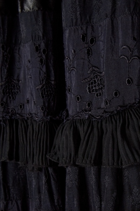 SCHIAPARELLI luksusowa spódnica vintage hafty falbanki - M